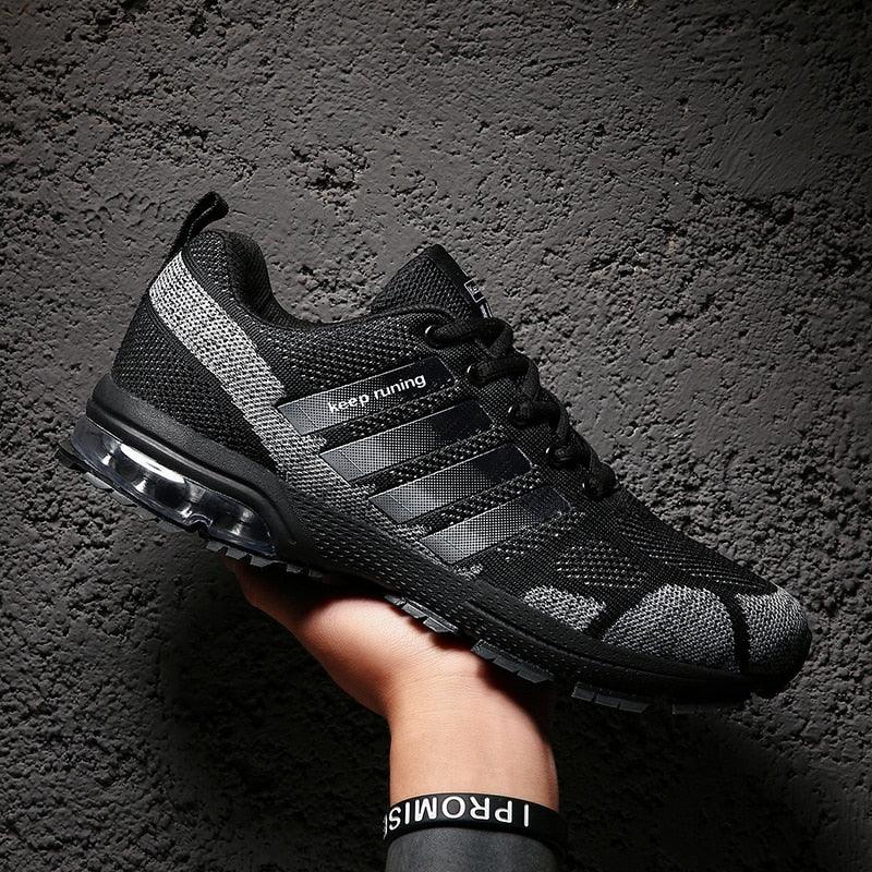 Men's Air Cushion Running Sneakers Breathable Lace-Up Athletic Jogging Shoes