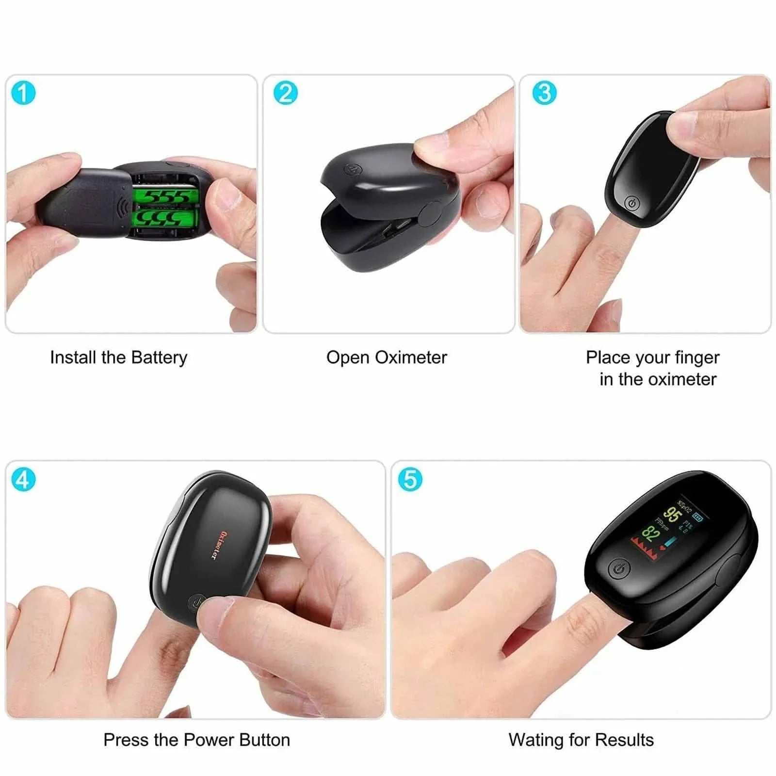 Finger Pulse Oximeter Heart Rate SpO2 Monitor